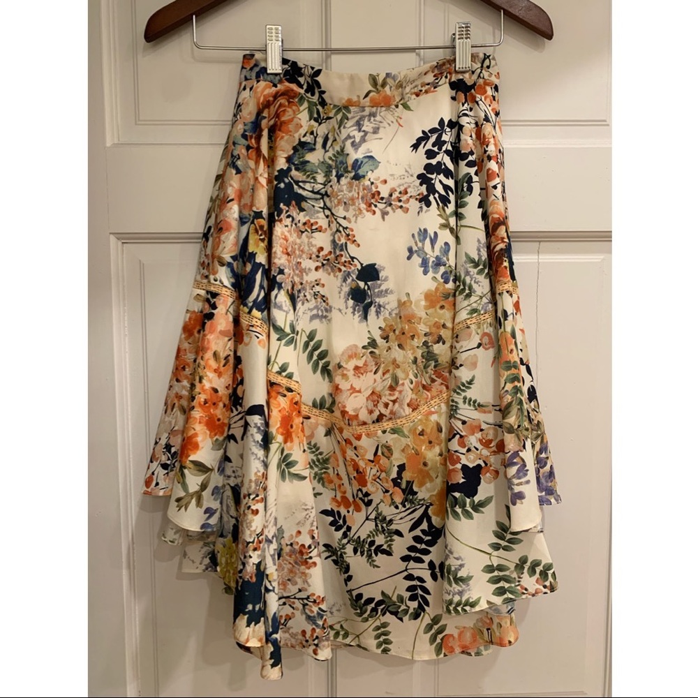 ANTHROPOLOGIE - floral midi skirt